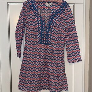 Vineyard Vines Blue and Pink Chevron Kids Dress